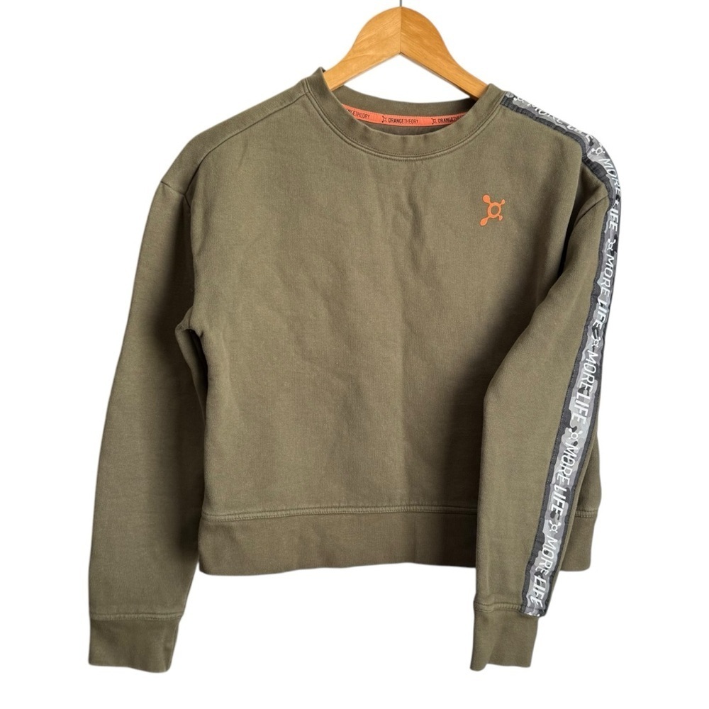 Orange Theory Fitness Crewneck Fleece Sweatshirt Women’s XS Forest Green Cropped